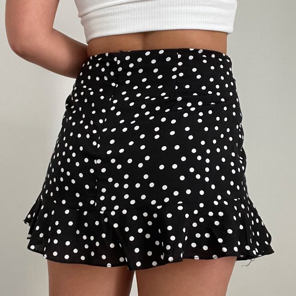 Princess Polly Black and White Tie Polka Dot Skirt - Picture 3 of 3